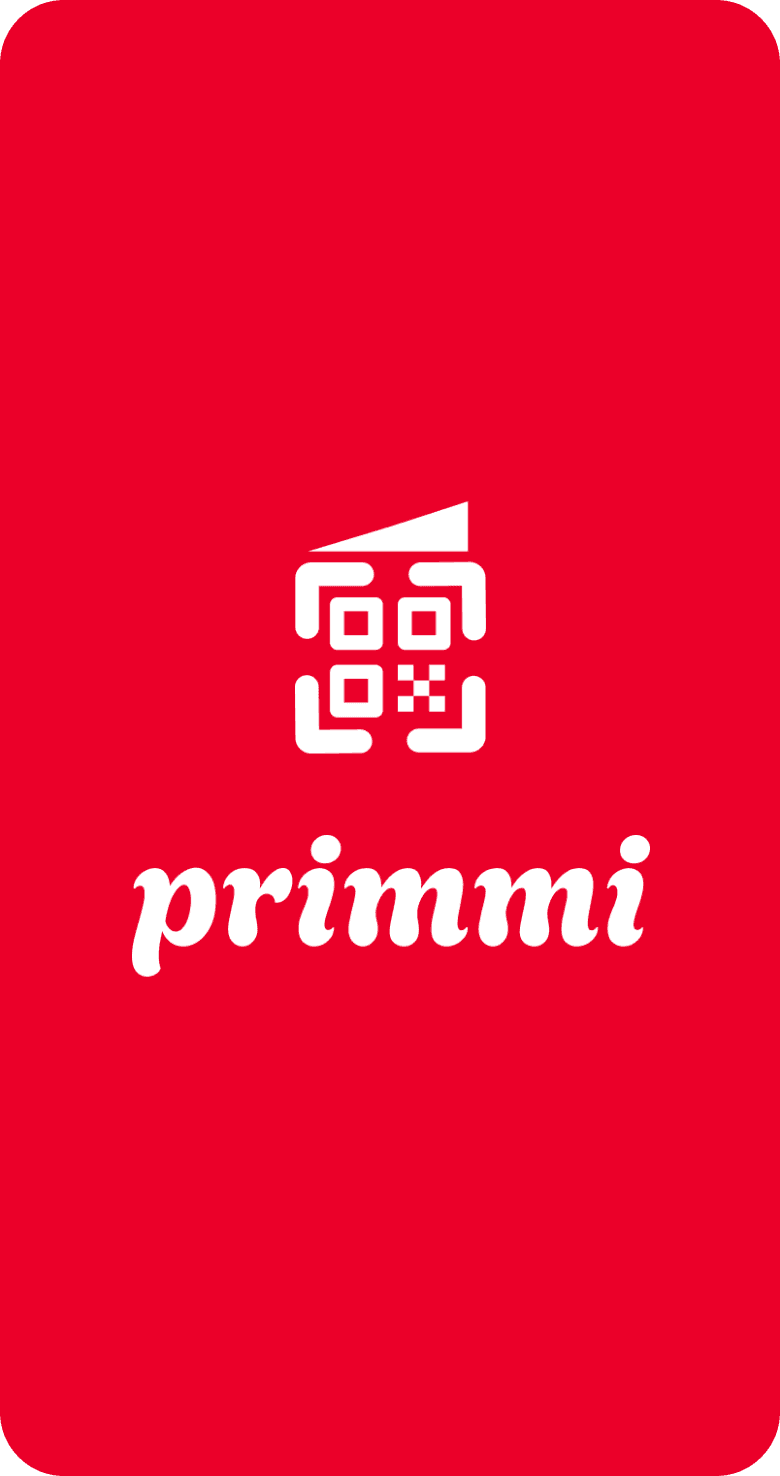 Ecrã de arranque do cardápio Primmi no telemóvel, com a marca do restaurante